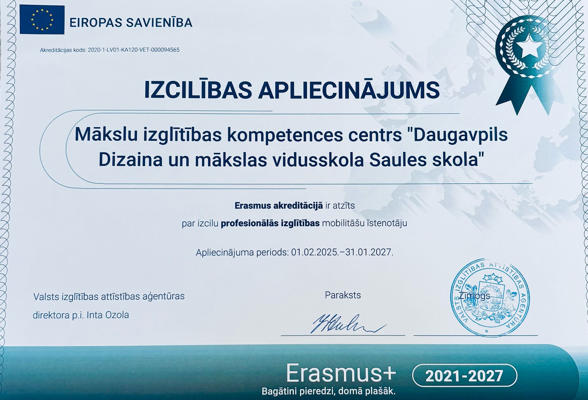 Saules skola – izcils profesionālās izglītības mobilitāšu īstenotājs