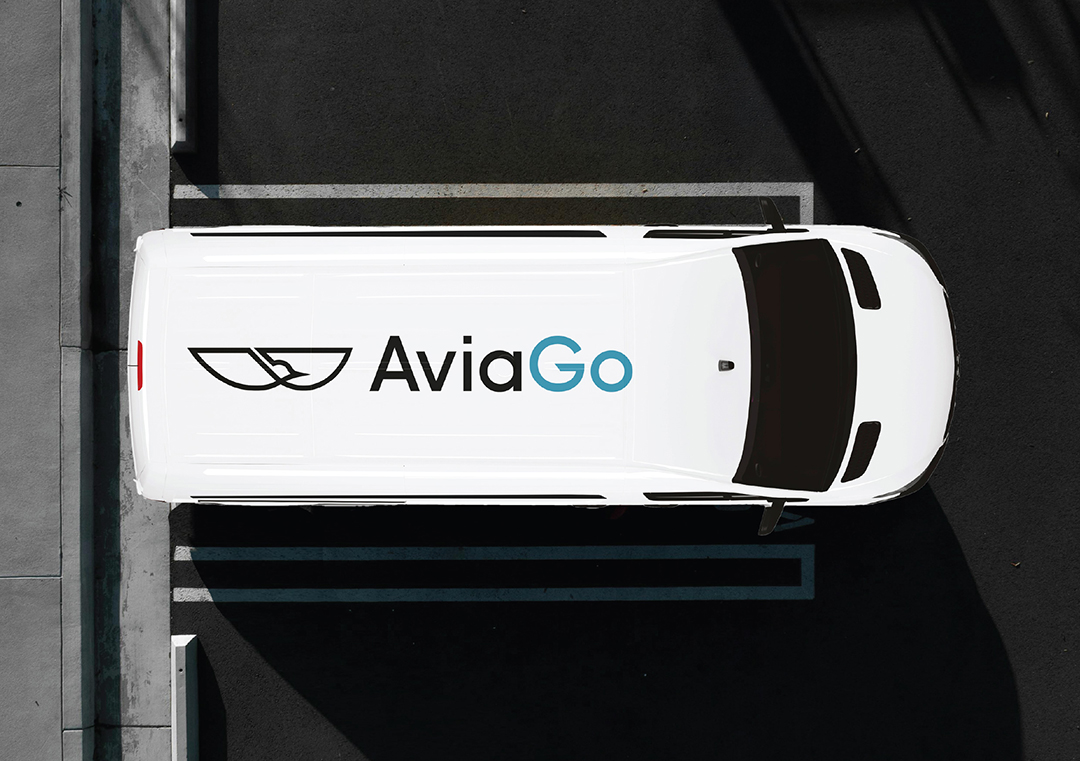 Autotransporta pakalpojumu AVIAGO vizuālā identitāte, 2025