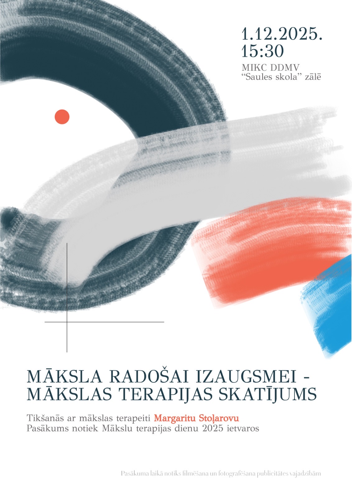 Mākslas terapijas meistardarbnīca “MĀKSLA RADOŠAI IZAUGSMEI – MĀKSLAS TERAPIJAS SKATĪJUMS”