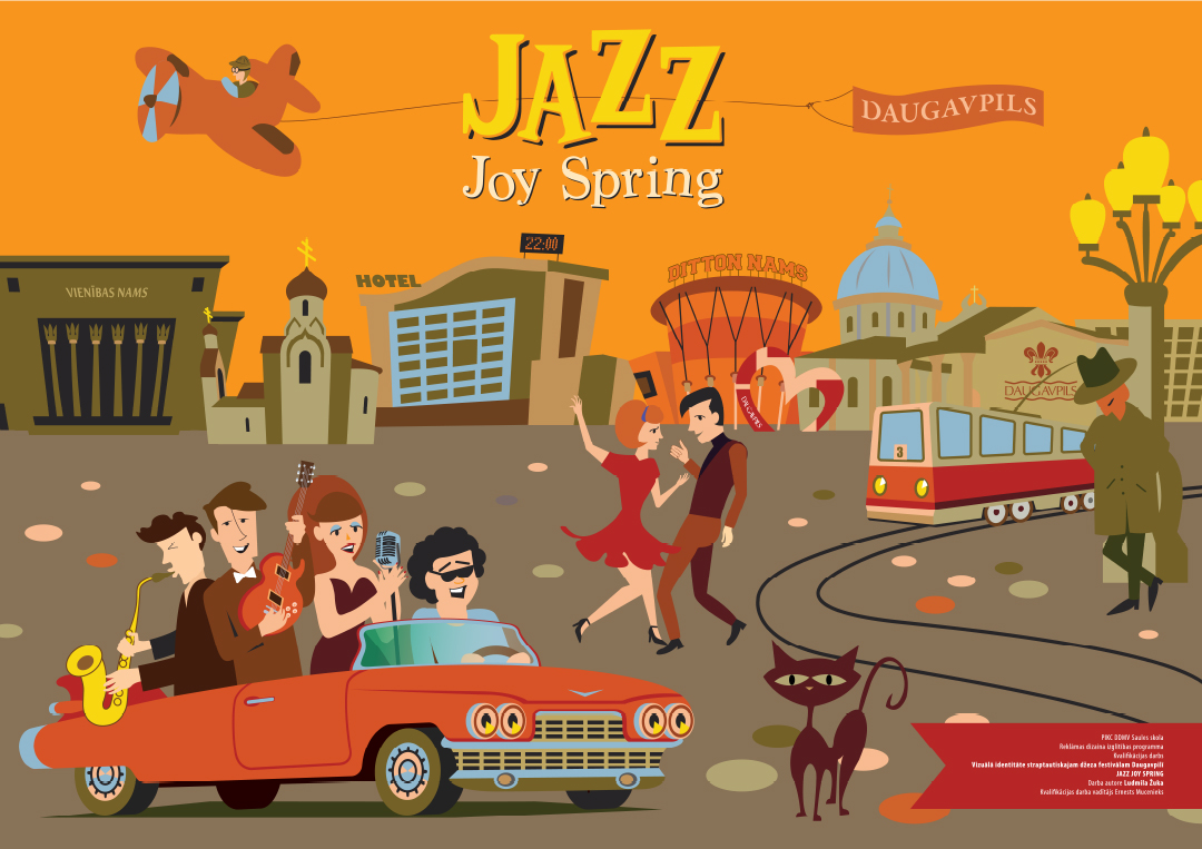 Vizuālā identitāte starptautiskajam džeza festivālam Daugavpilī JAZZ JOY SPRING